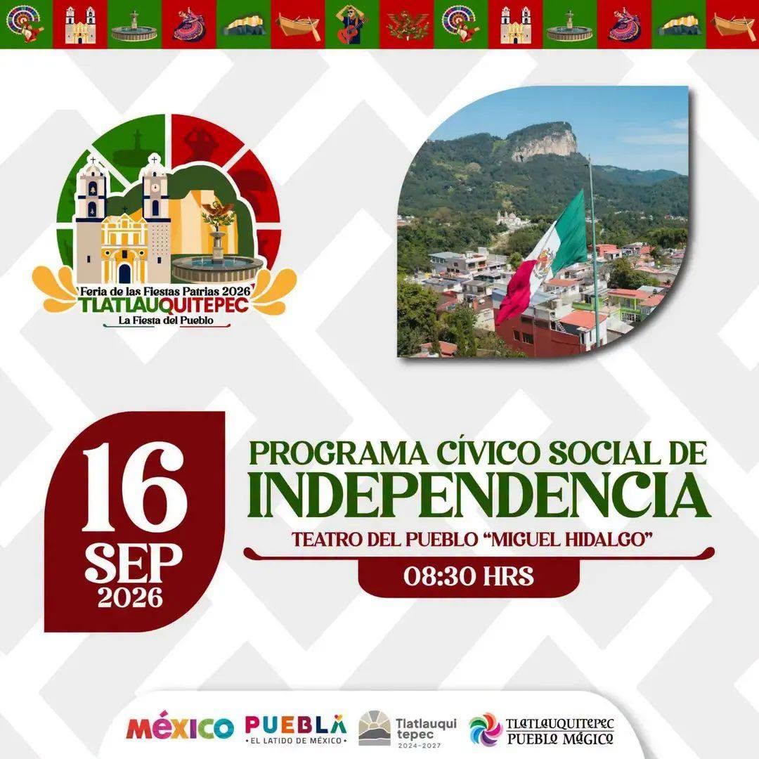 Tlatlauquitepec celebra este 16 de septiembre con tradición, deporte y música