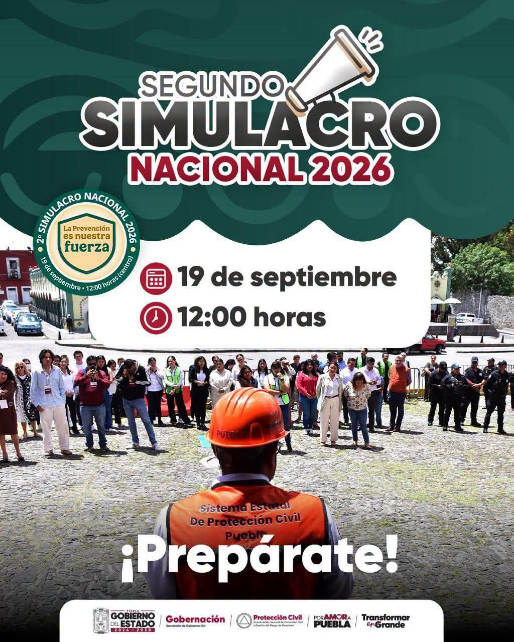 Invitan a participar en el Segundo Simulacro Nacional 2026