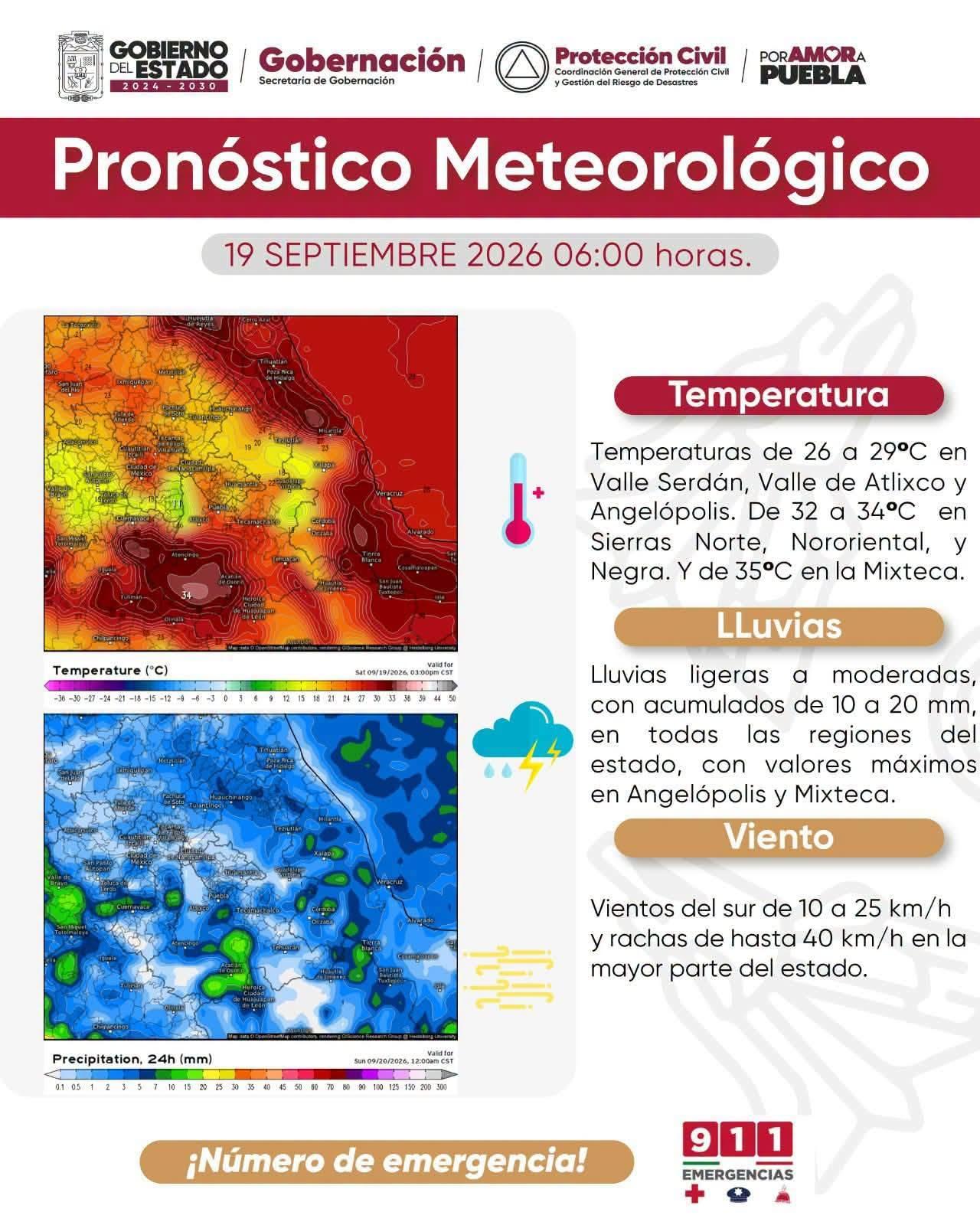Aviso meteorológico: pronóstico de clima y lluvias para el estado